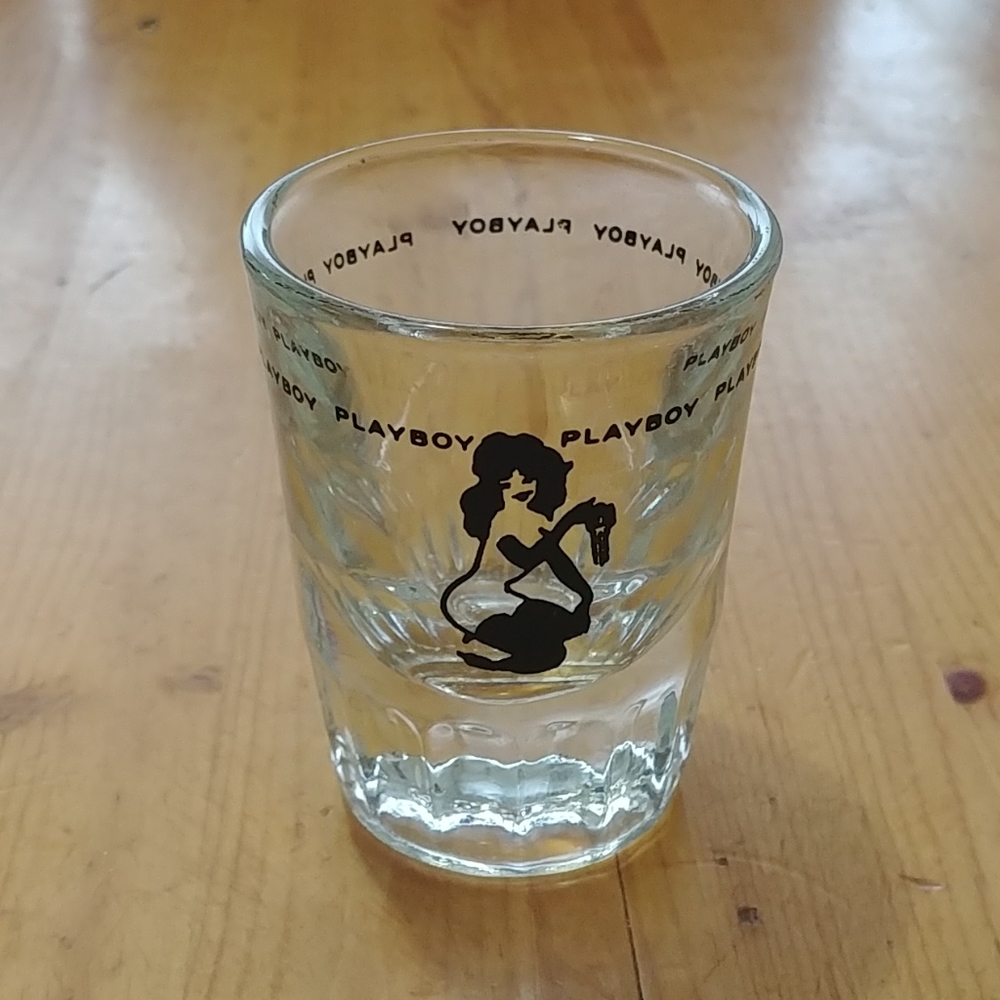 Vintage Playboy Ad shot glass 60s 70s bunny